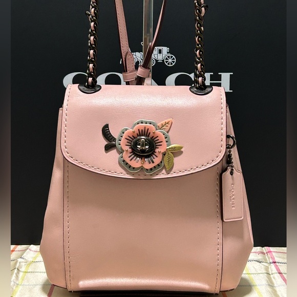 COACH Parker Tea Rose 16 Smooth Leather Convertible Backpack - Picture 1 of 17